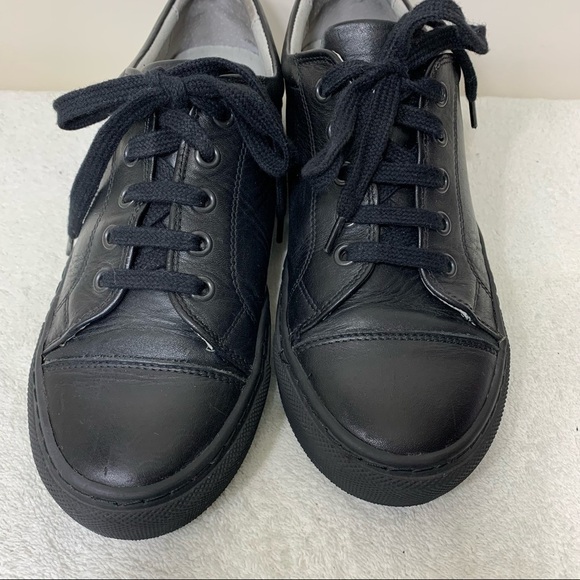 Maniqui Jeremy 7600 Black Leather Scolar Shoes Non Marking Sneakers Junior 7.5 - Picture 6 of 13